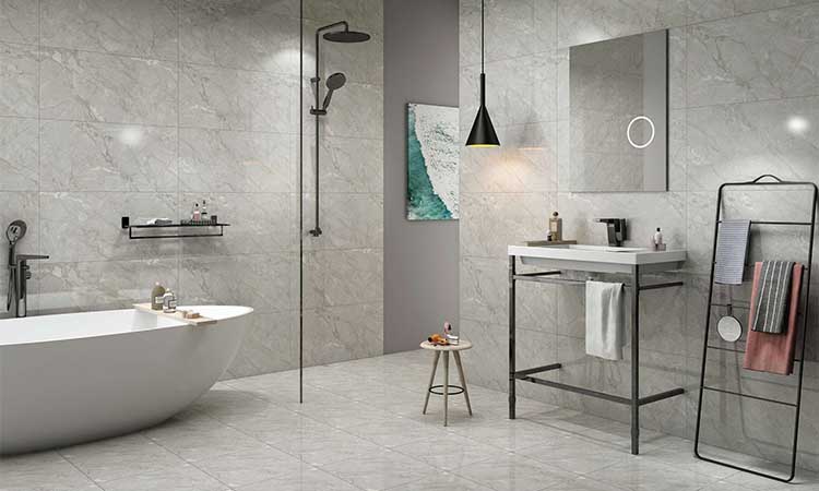 Ceramic bathroom flooring