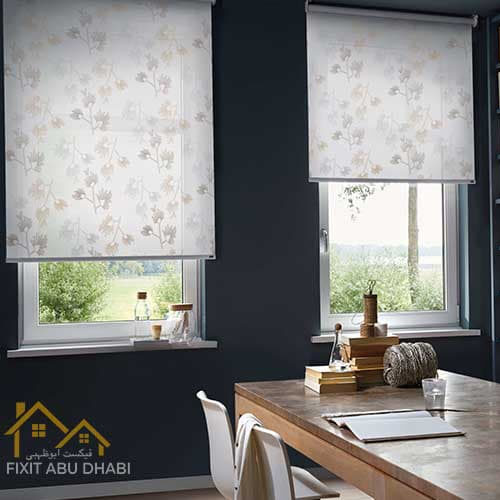 Dual roller blinds for versatile light control in a home office