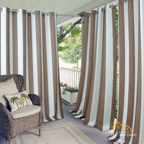 Striped Outdoor Curtains Abu Dhabi