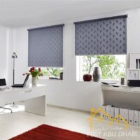 Motorized Blinds in roman style for office