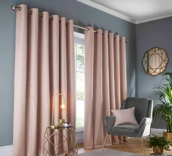 Eyelet Silk Curtains Fow Living Room