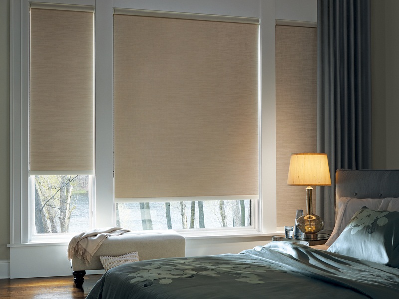 Elegant blackout blinds in a modern living room