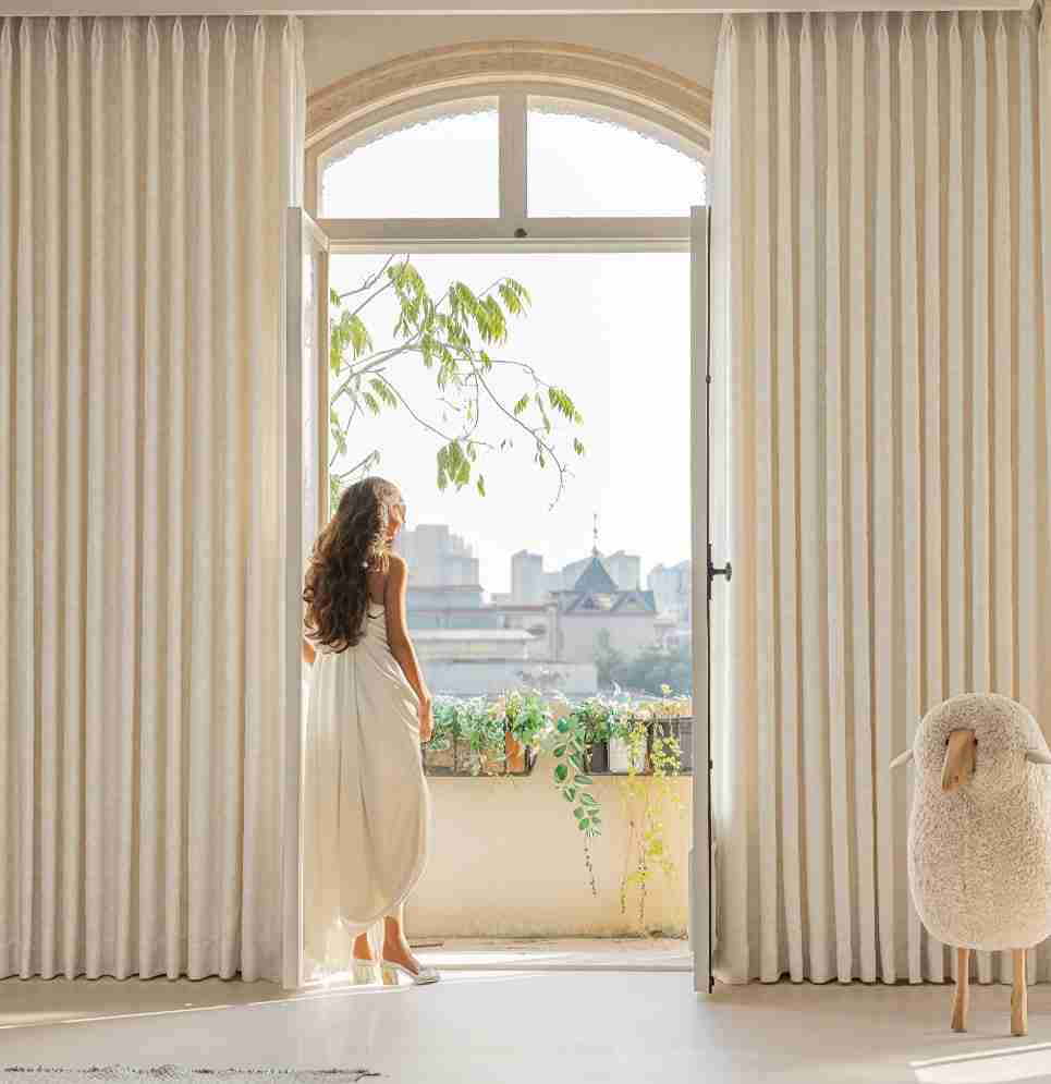 French-Style White Blackout Curtains