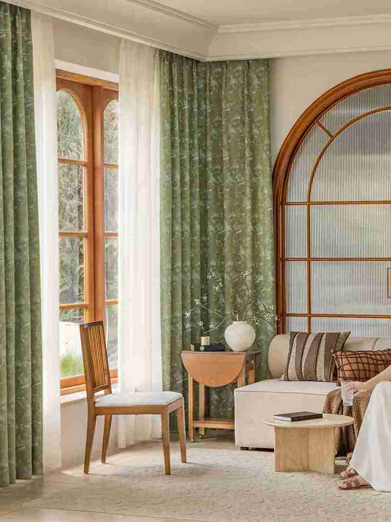 Ginkgo Leaf Jacquard Designer Curtains