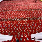 Sky Blue Border Red Masjid Carpet 01