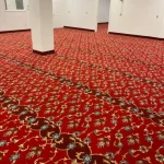 Sky Blue Border Red Masjid Carpet