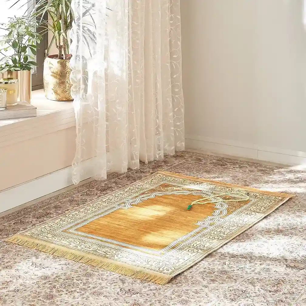 Yellow Printed Prayer Mat 03