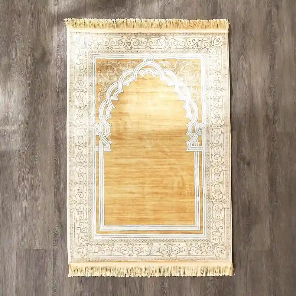 Yellow Printed Prayer Mat