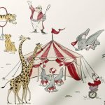 Dumbo Border Ivory Curtains