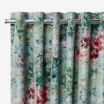 Fiore Velvet Duckegg Rose Curtains