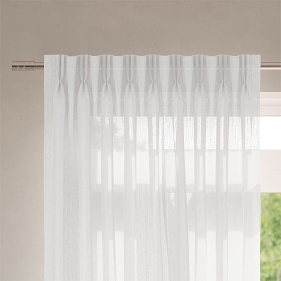 Lumiere Unlined Bijou Linen White Curtains