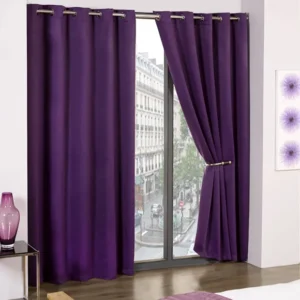 Amethyst Woven Blackout Eyelet Curtains