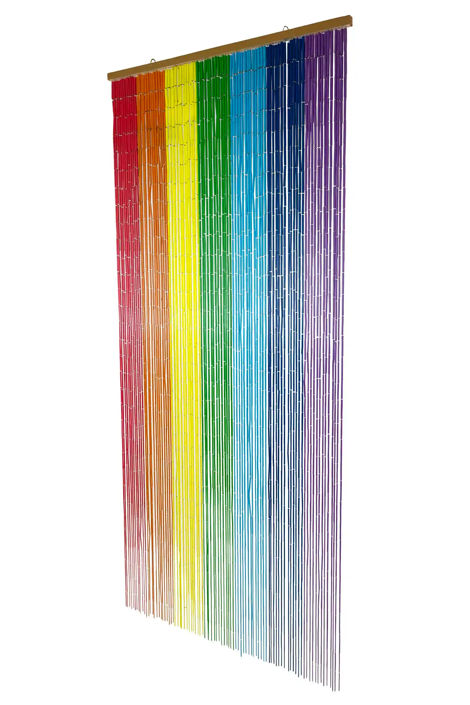 Bamboo Bead Curtain - Rainbow Stripes - Image 3