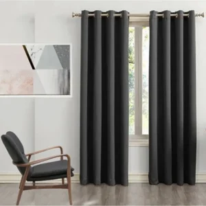 Black Room Darkening Eyelet Blockout Curtain