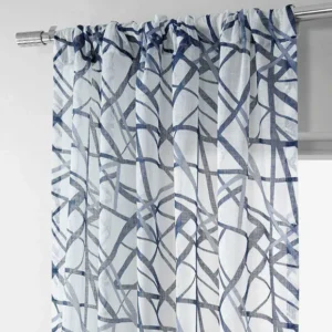 Blue Abstract Printed Sheer Curtain 2