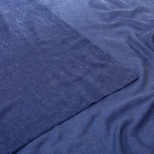 Blue Lapis Textured Faux Linen Sheer Curtain 2
