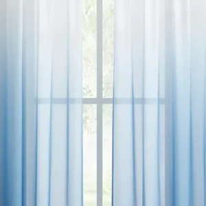 Blue Ombre Chiffon Sheer Curtains 1