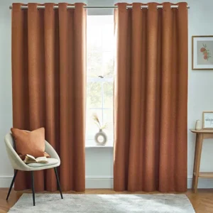 Brick Textured Blackout Eyelet Curtains
