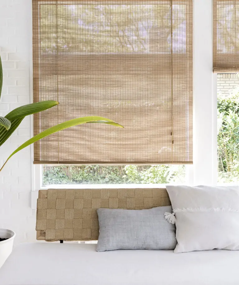 Brown fine bamboo roller blind - Image 2