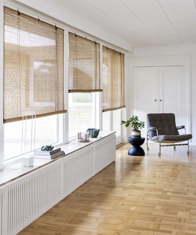 Brown fine bamboo roller blind - Image 3