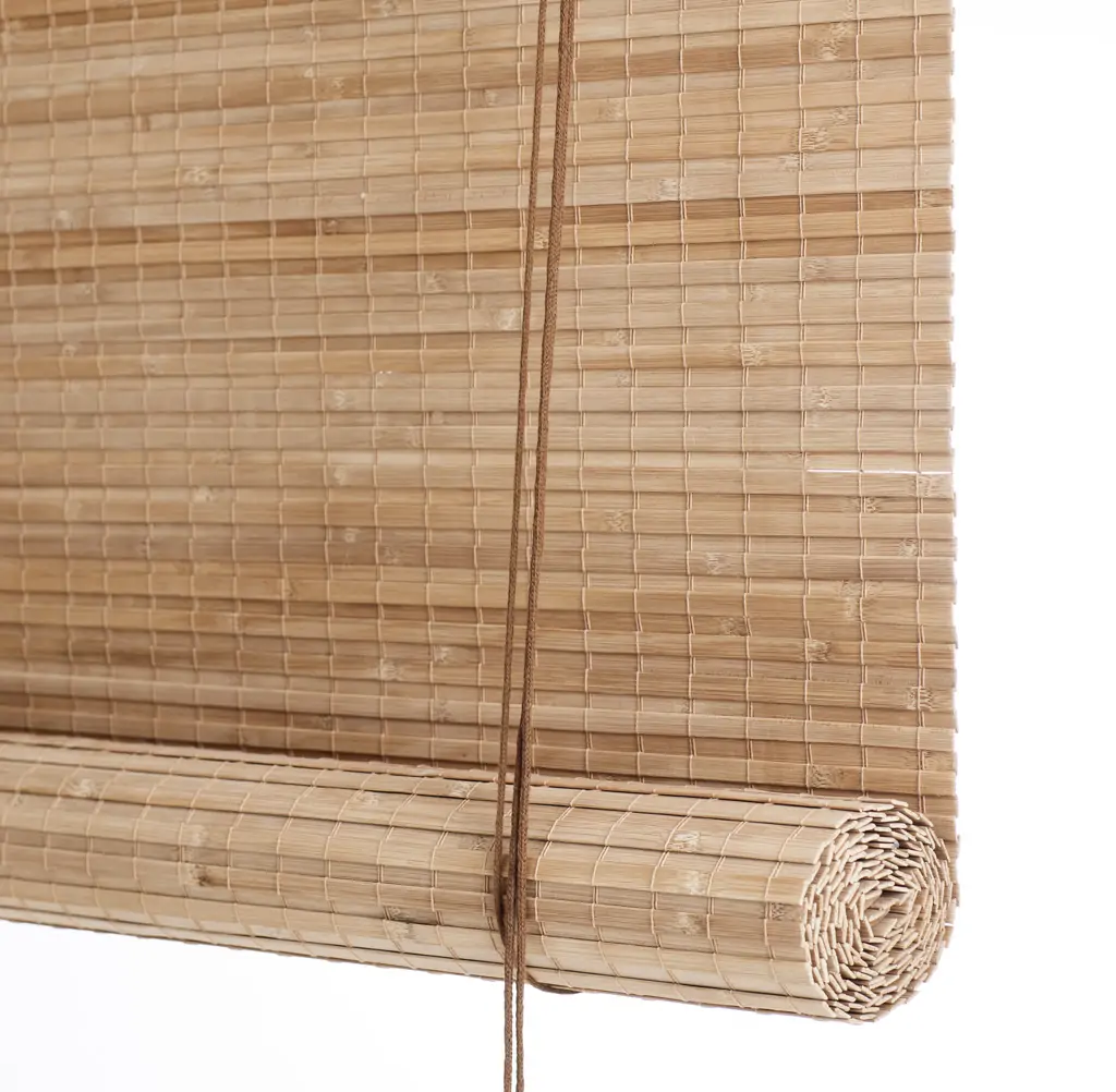 Brown privacy bamboo roller blind
