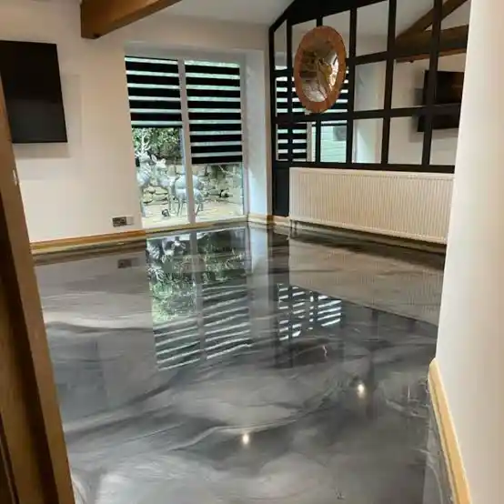 Charcoal Marble Epoxy Flooring - Image 2