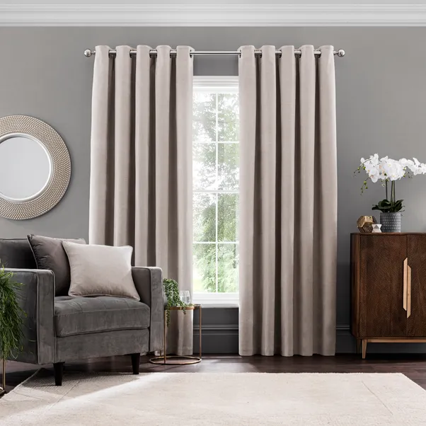 Chenille Blackout Eyelet Curtains - Image 2