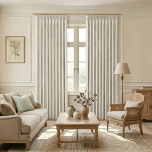 Damask Floral Jacquard Pleated Curtain