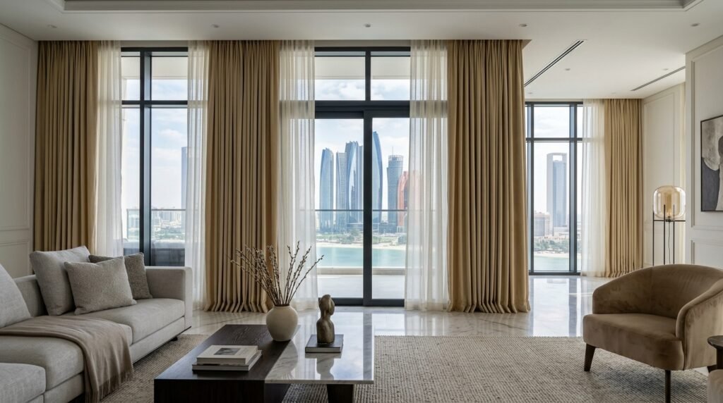 Double curtains installed