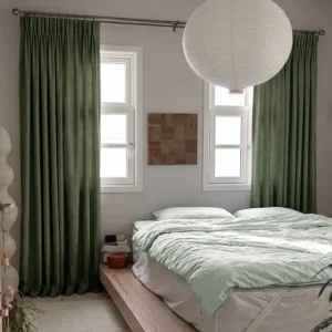 Faux Linen Viscose Custom Pleated Curtains