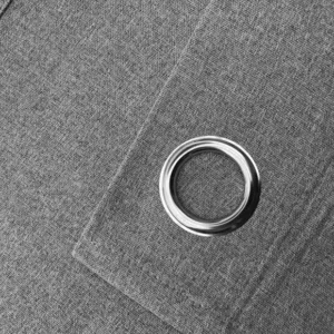 Grey Blockout Eyelet Curtain Panel 1