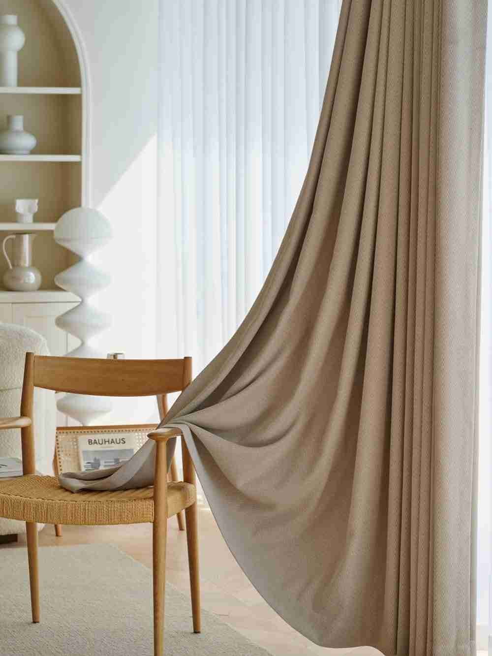Herringbone Blackout Bedroom Curtains - Image 4