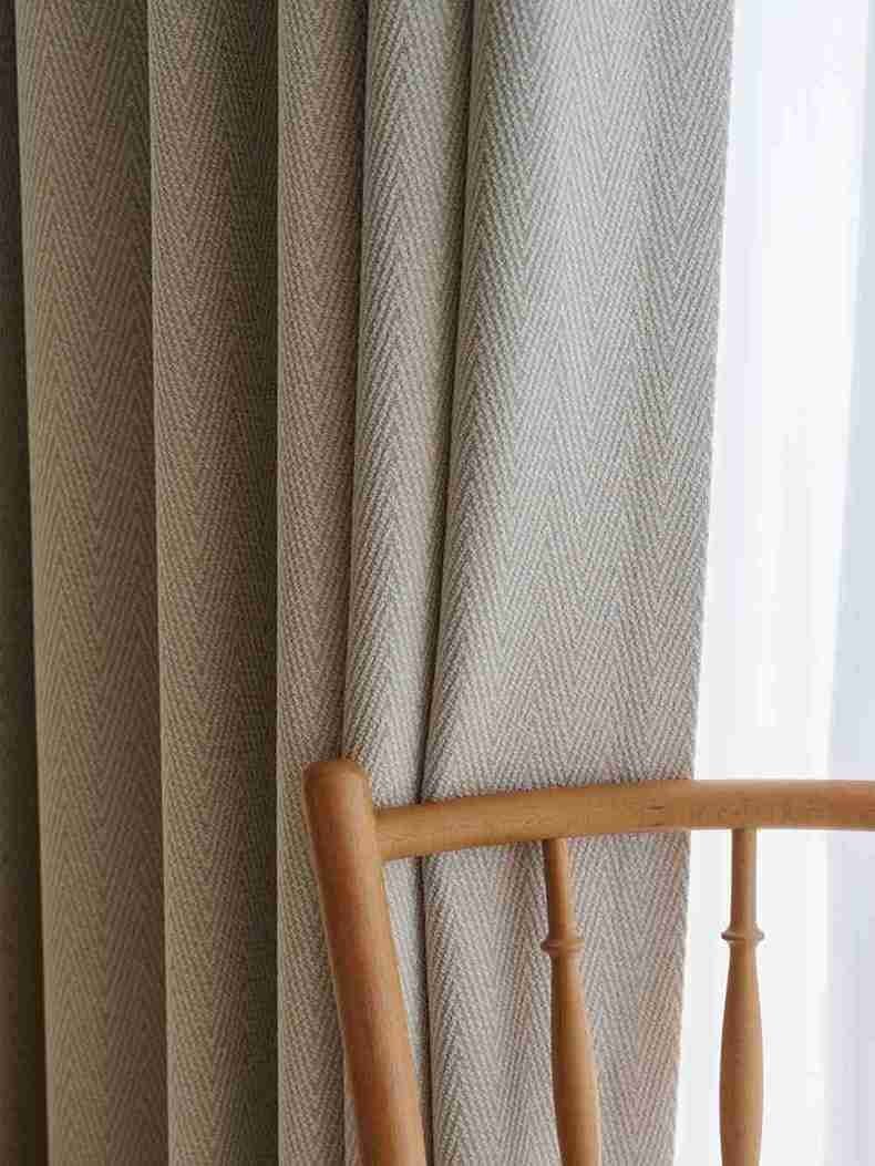Herringbone Blackout Bedroom Curtains - Image 5