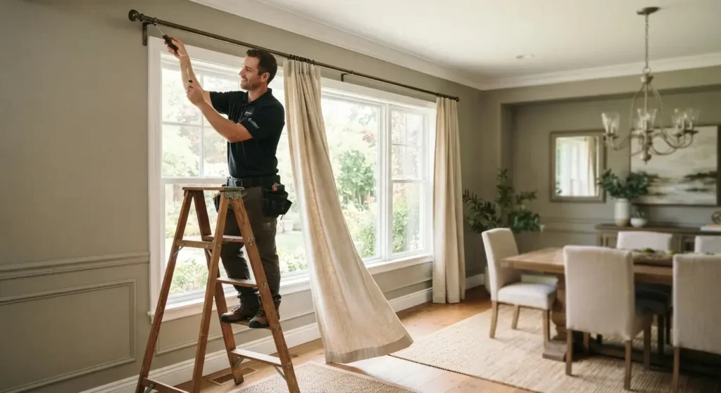 Hire Our Professional Team For Your Dining Room Curtains Installation