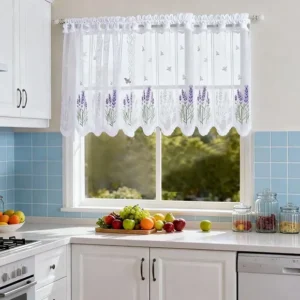 Lavender Lace Cafe Window Curtain