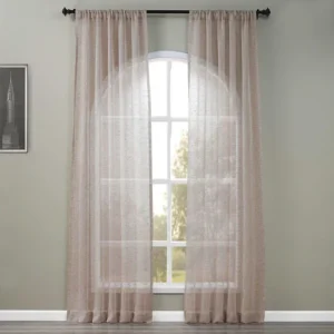Light Grey Open Weave Sheer Curtain