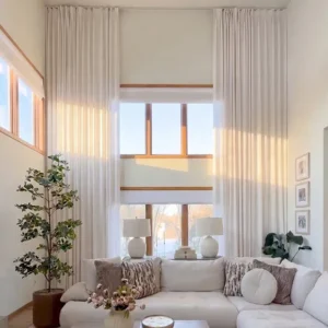 Luxury Extra Long Floor Ceiling Linen Curtains