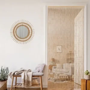 Natural Wood Bamboo Kitchen Beaded Curtain