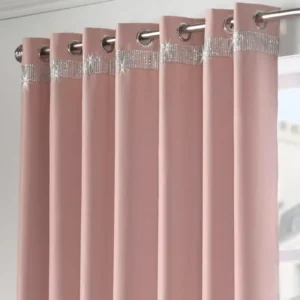 Custom pink Eyelet Curtains