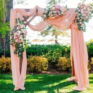 Peach Chiffon Wedding Arch Drape