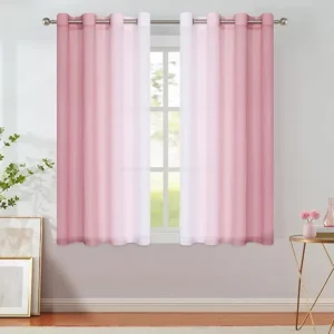 Pink Ombre Crinkle Sheer Curtains