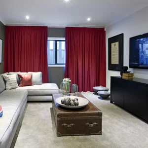 Portsea Red Custom Made Blockout Curtains