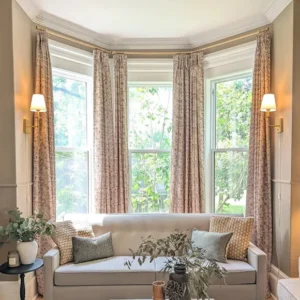 Printed Linen Pleated Drapery Curtain