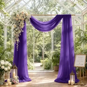 Purple Chiffon Wedding Arch Drape