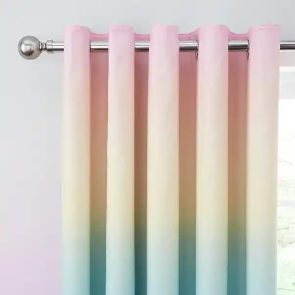 Rainbow Ombre Blackout Eyelet Curtains