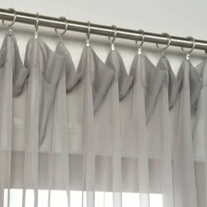 Solid Grey Extra Wide Sheer Curtain 1
