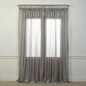 Solid Grey Extra Wide Sheer Curtain