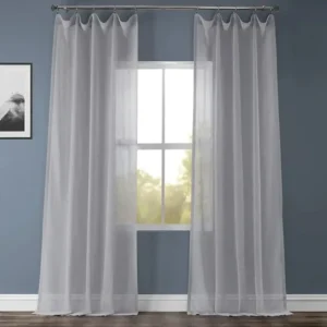 Steel Mountain Textured Faux Linen Curtain