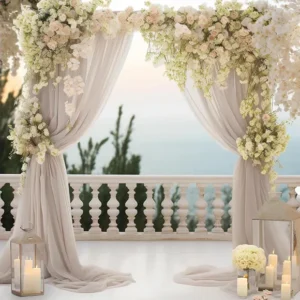 Taupe Chiffon Backdrop Curtain Panels
