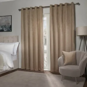 Taupe Thermal Blackout Eyelet Curtains